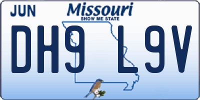 MO license plate DH9L9V