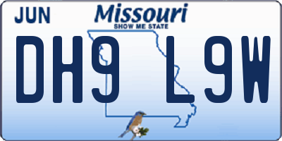 MO license plate DH9L9W