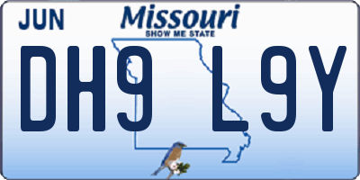 MO license plate DH9L9Y