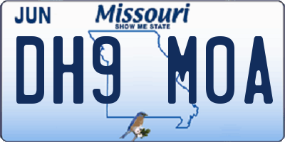 MO license plate DH9M0A