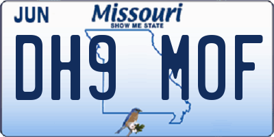 MO license plate DH9M0F