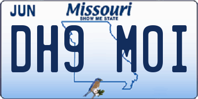 MO license plate DH9M0I