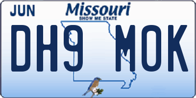 MO license plate DH9M0K