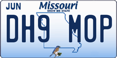 MO license plate DH9M0P