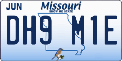MO license plate DH9M1E