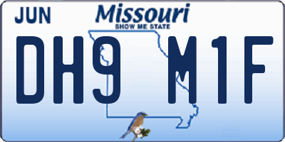 MO license plate DH9M1F
