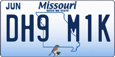MO license plate DH9M1K