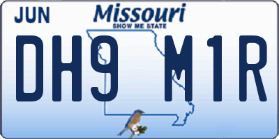 MO license plate DH9M1R