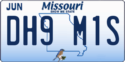 MO license plate DH9M1S
