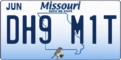 MO license plate DH9M1T