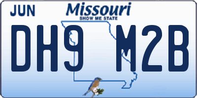 MO license plate DH9M2B