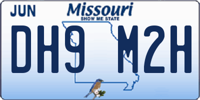MO license plate DH9M2H