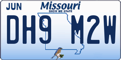 MO license plate DH9M2W