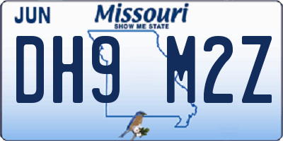 MO license plate DH9M2Z