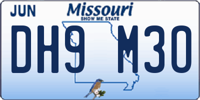 MO license plate DH9M3O