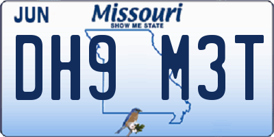 MO license plate DH9M3T