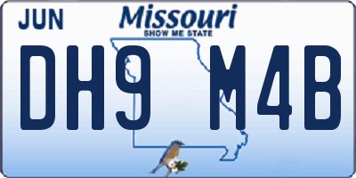 MO license plate DH9M4B