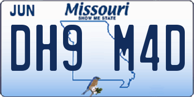 MO license plate DH9M4D