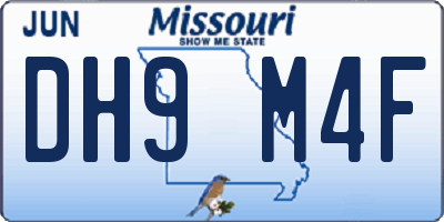MO license plate DH9M4F