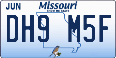 MO license plate DH9M5F