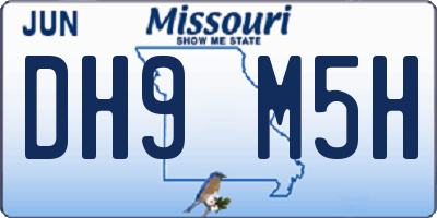 MO license plate DH9M5H