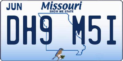 MO license plate DH9M5I