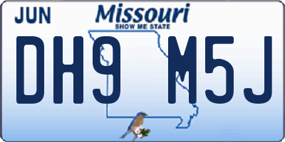 MO license plate DH9M5J