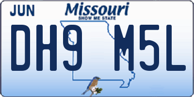 MO license plate DH9M5L