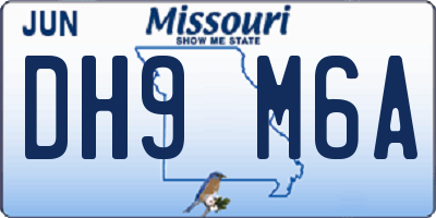 MO license plate DH9M6A