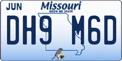 MO license plate DH9M6D