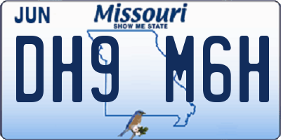 MO license plate DH9M6H