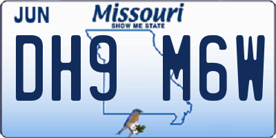 MO license plate DH9M6W