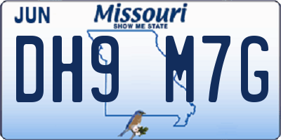 MO license plate DH9M7G