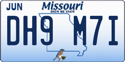 MO license plate DH9M7I