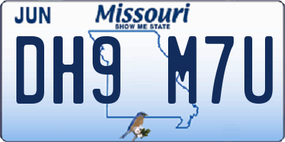 MO license plate DH9M7U