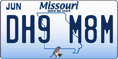 MO license plate DH9M8M