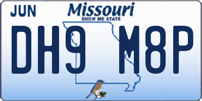 MO license plate DH9M8P