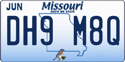 MO license plate DH9M8Q