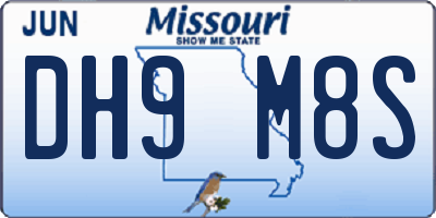 MO license plate DH9M8S