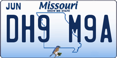 MO license plate DH9M9A