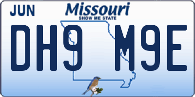 MO license plate DH9M9E
