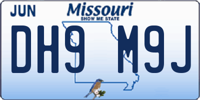 MO license plate DH9M9J