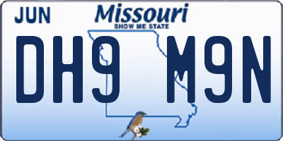 MO license plate DH9M9N