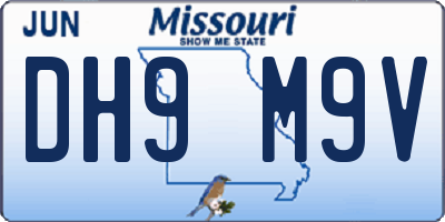 MO license plate DH9M9V