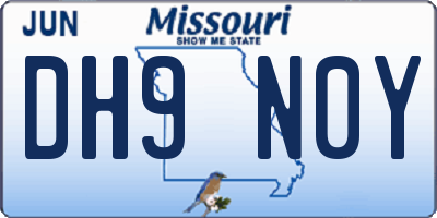 MO license plate DH9N0Y