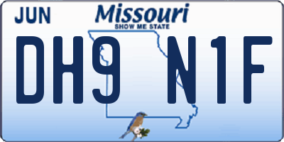 MO license plate DH9N1F