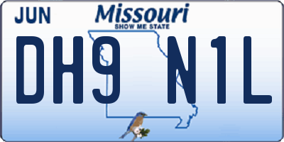 MO license plate DH9N1L