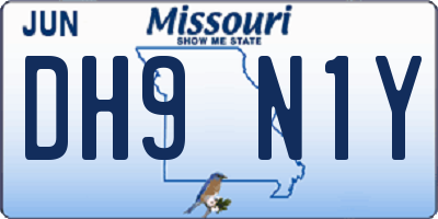 MO license plate DH9N1Y