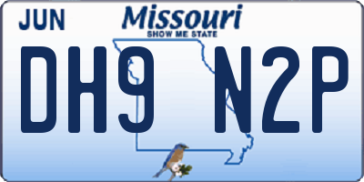 MO license plate DH9N2P