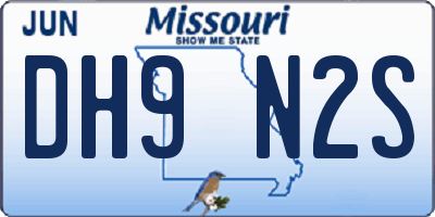 MO license plate DH9N2S